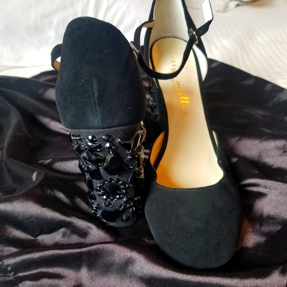 Betty Muller bejeweled chunky heels
